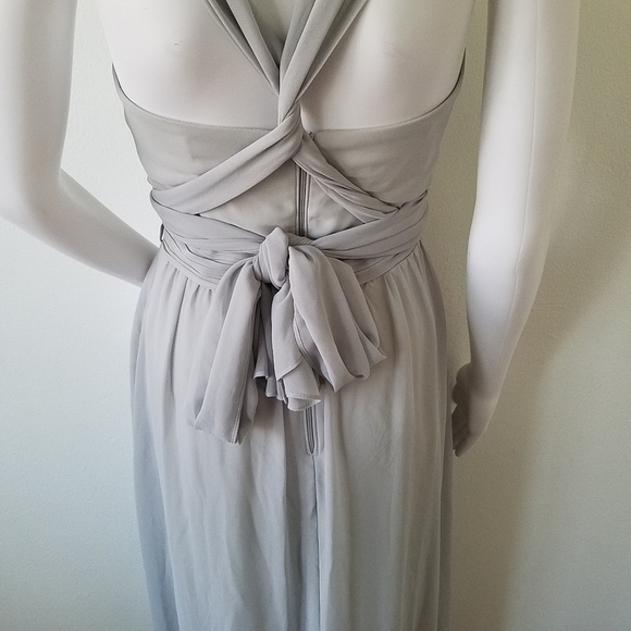 BIRDY Grey Christina Convertible Tullie Silver Maxi Prom Dress Women's Size XS - Picture 10 of 14